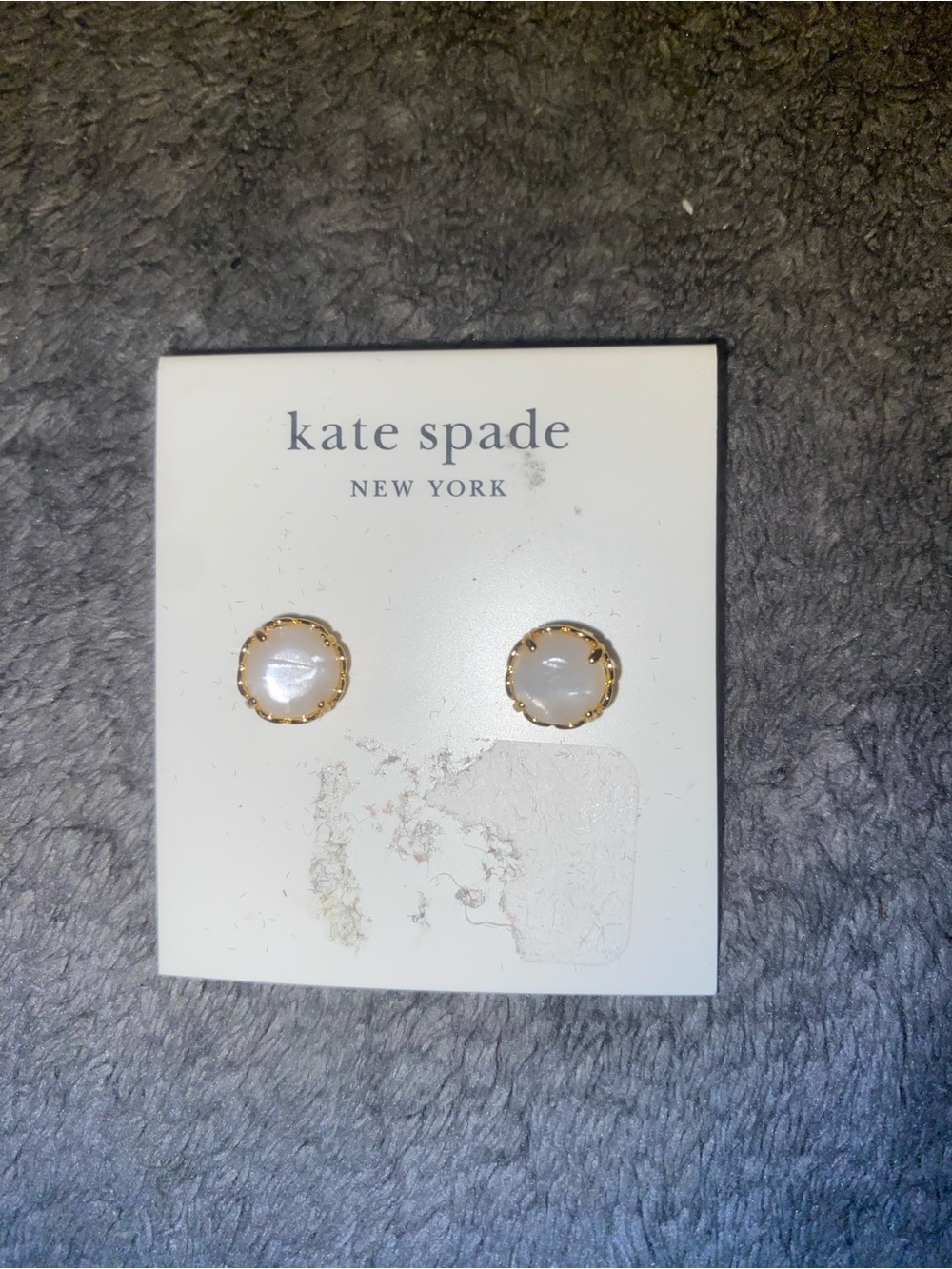 Kate Spade New York Gold and Mother of Pearl Stone Stud Earrings